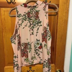 Floral Cold Shoulder Blouse